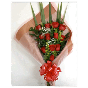 Bouquet de mano rosas rojas x12 Unidades
