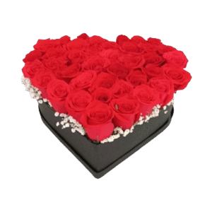 Topiario en Forma de Corazón de Rosas Rojas