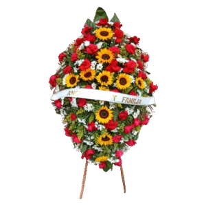 Pedestal Fúnebre de Rosas y Girasoles