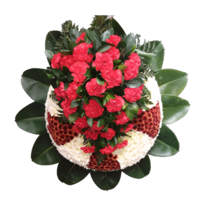 Corona fúnebre con Base de Pompón, Coquetas Estilo Cruz Copete Claveles