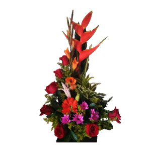 Ramo Floral Estilo L de Altura, Valeriana, Gladiolo, Lirios y Gerberas